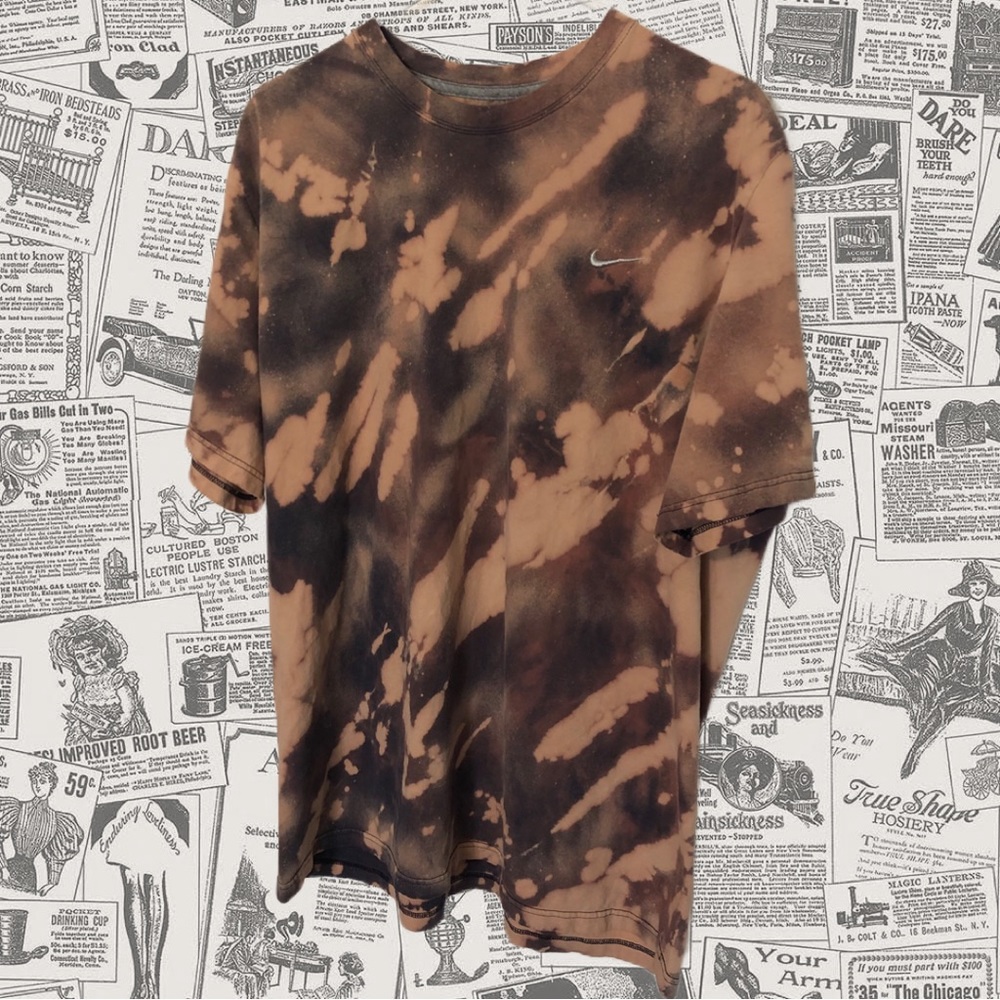 Nike Custom Bleached Shirt, Navy and Nude, Size 2XL